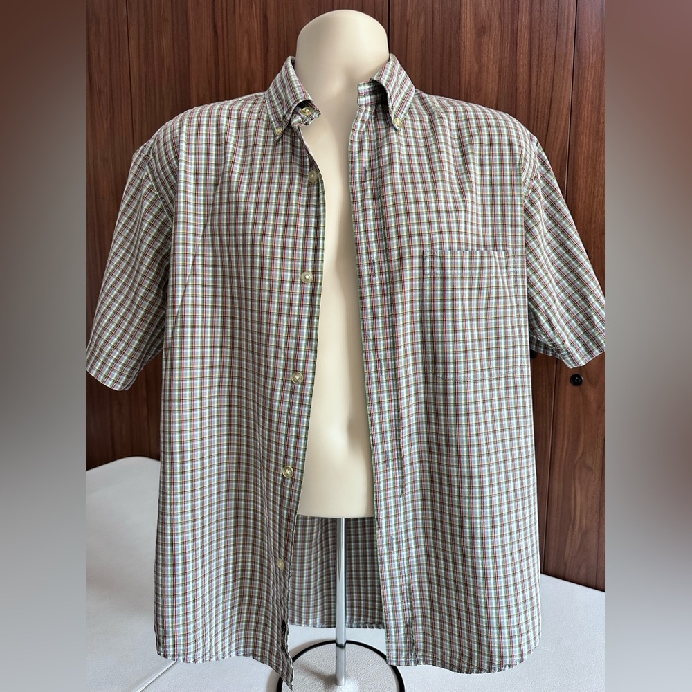 Ralph Lauren Black Label Green and Brown Casual Button Down Shirt Size SMALL